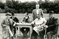 Ringreiter-1951-0843.jpg  Ringreiterfest  vl.  Hermann Oldenburg, Lehnsmann Jürgen Jebe, Paul Helmut Tiemon, Johannes Oldenburg, Adolf Jebe, Jacob Tiemon