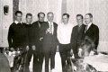 BosselnO 1961 0173.jpg  Jaheshauptversammlung im Kirchspielkrug  vl. Hans Peter Bove, Hans Jürgen Wolff, Hans Heinrich Greve, 1.Vors. Hans Bove, Jürgen Greve, Karl Jacob Hansen, Hans Heinrich Schlie